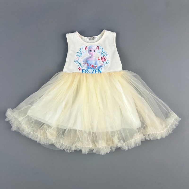 Mẫu váy VCT03625 – Váy công chúa Elsa cotton phối lưới