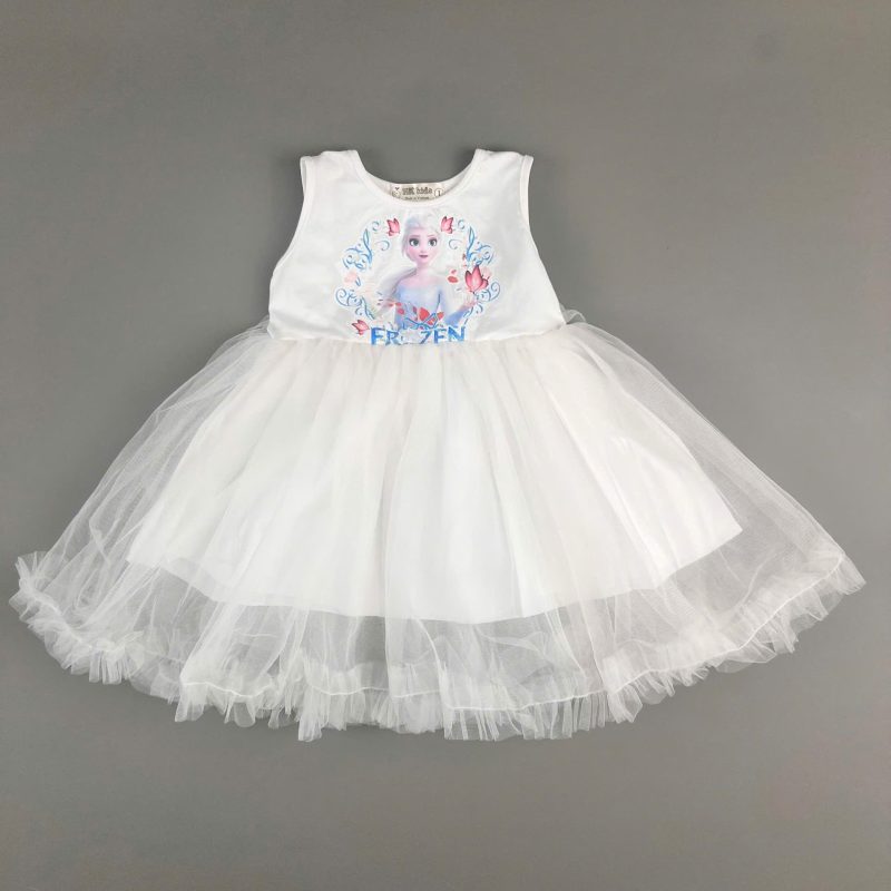 Mẫu váy VCT14– Váy công chúa Elsa cotton phối lướ