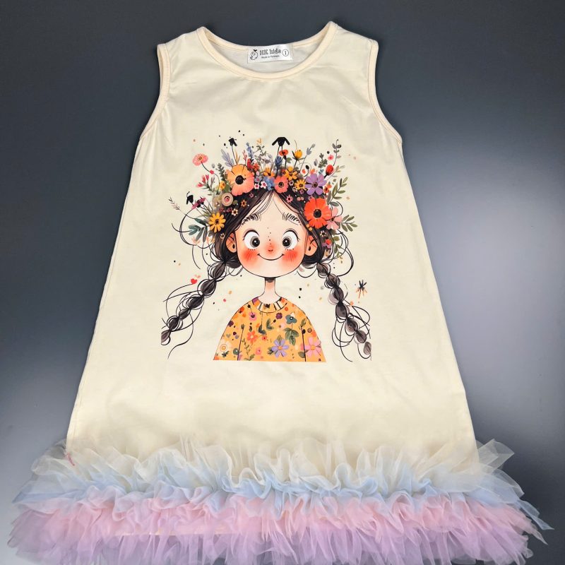 Mẫu váy VCT67- Váy cotton phối lưới