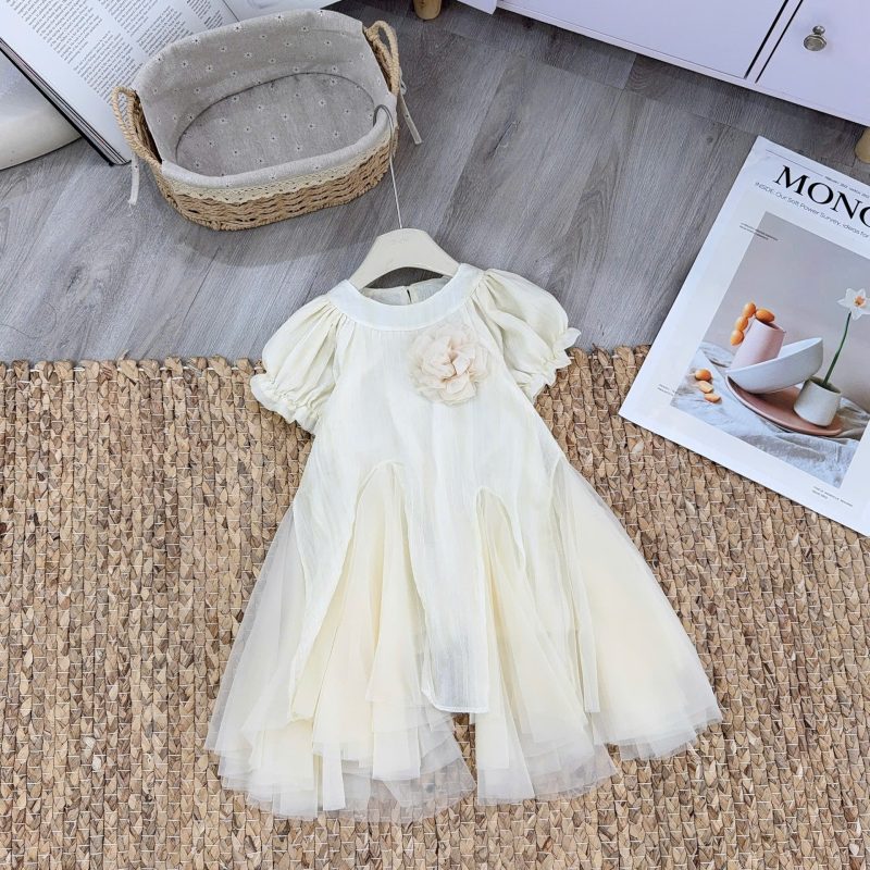 Mẫu váy VT117- Váy tơ loang phối lưới