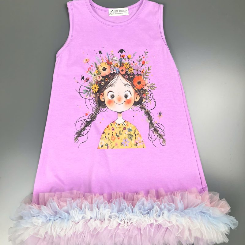 Mẫu váy VCT68- Váy cotton phối lưới