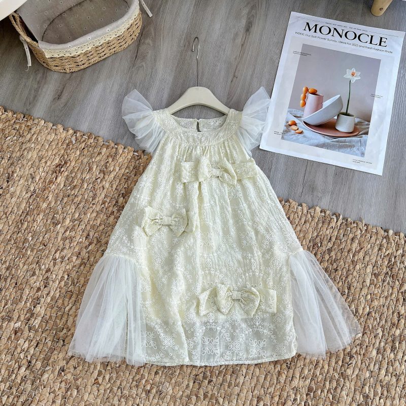 Mẫu váy VT83- Váy tơ giả thêu