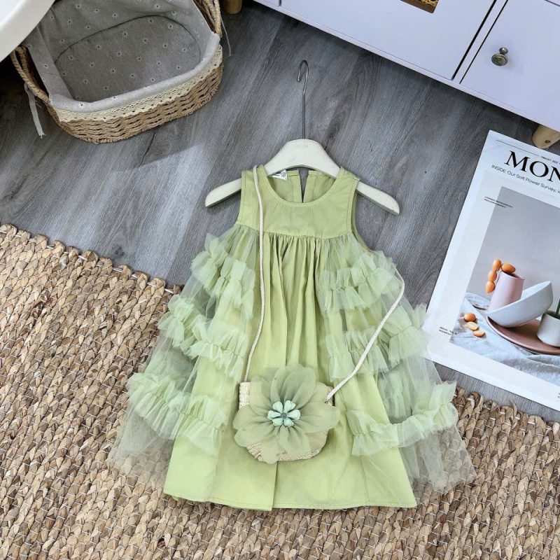 Mẫu váy VT96- Váy thô phối lưới